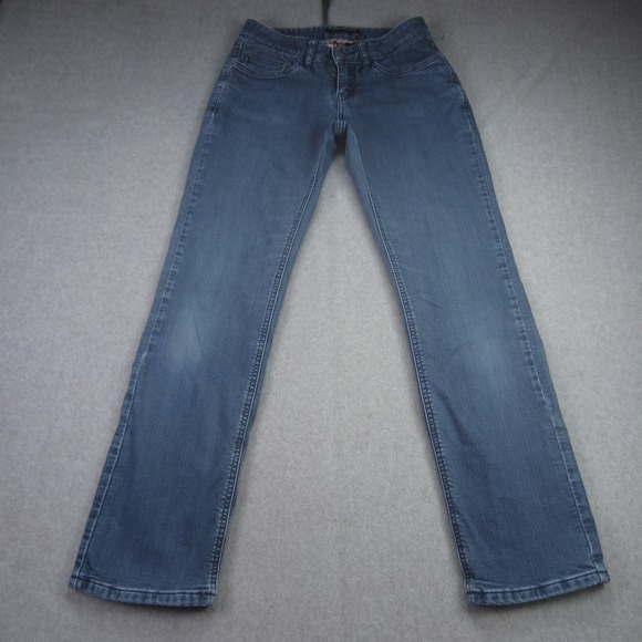 Prana Jeans Womens 0/25 Blue Flannel Lined Straight Leg Outdoor - Picture 2 of 16